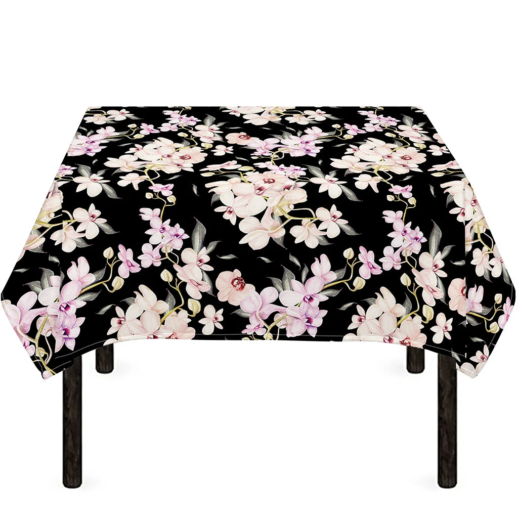 Watercolor Orchid Flower Pattern Print Tablecloth Kitchen Home Decor Watercolor Orchid Flower Pattern Print Tablecloth Kitchen Home Decor