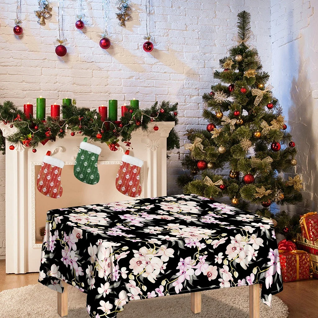 Watercolor Orchid Flower Pattern Print Tablecloth Kitchen Home Decor Watercolor Orchid Flower Pattern Print Tablecloth Kitchen Home Decor