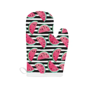 Watercolor Paint Textured Watermelon Pieces Heat Resistant Oven Mitts Pot Holders Set