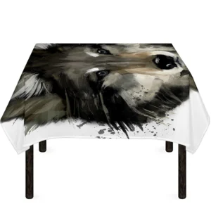 Watercolor Painting Wolf Print Tablecloth Kitchen Home Decor