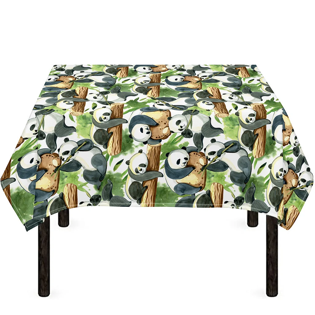 Watercolor Panda Bear Pattern Print Tablecloth Kitchen Home Decor Watercolor Panda Bear Pattern Print Tablecloth Kitchen Home Decor