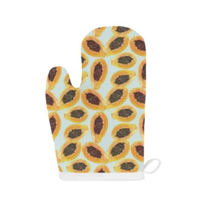 Watercolor Papaya Pattern Heat Resistant Oven Mitts Pot Holders Set
