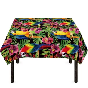 Watercolor Parrot Pattern Print Tablecloth Kitchen Home Decor