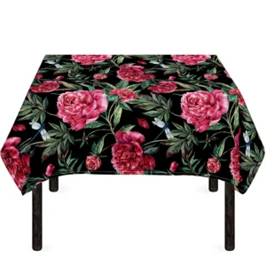 Watercolor Peony Pattern Print Tablecloth Kitchen Home Decor