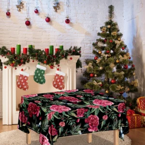 Watercolor Peony Pattern Print Tablecloth Kitchen Home Decor