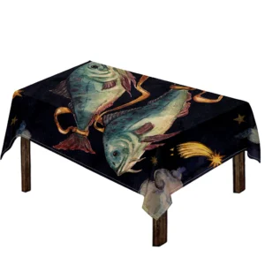 Watercolor Pisces Zodiac Sign Print Tablecloth Kitchen Home Decor