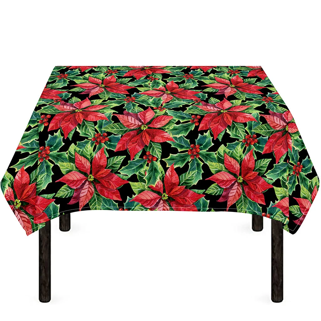 Watercolor Poinsettia Pattern Print Tablecloth Kitchen Home Decor Watercolor Poinsettia Pattern Print Tablecloth Kitchen Home Decor