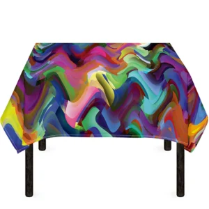 Watercolor Psychedelic Print Tablecloth Kitchen Home Decor