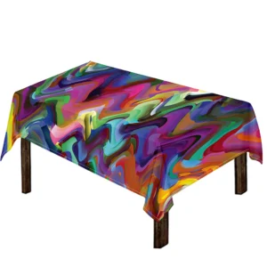 Watercolor Psychedelic Print Tablecloth Kitchen Home Decor