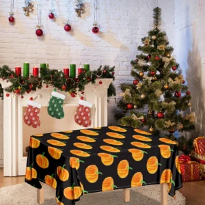 Watercolor Pumpkin Pattern Print Tablecloth Kitchen Home Decor