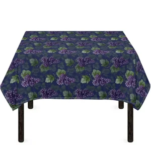 Watercolor Purple Grapes Pattern Print Tablecloth Kitchen Home Decor