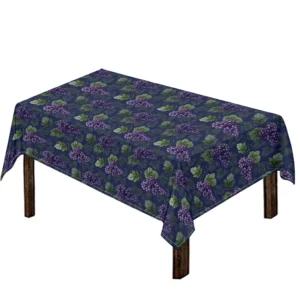 Watercolor Purple Grapes Pattern Print Tablecloth Kitchen Home Decor