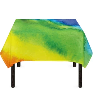 Watercolor Rainbow LGBT Pride Print Tablecloth Kitchen Home Decor