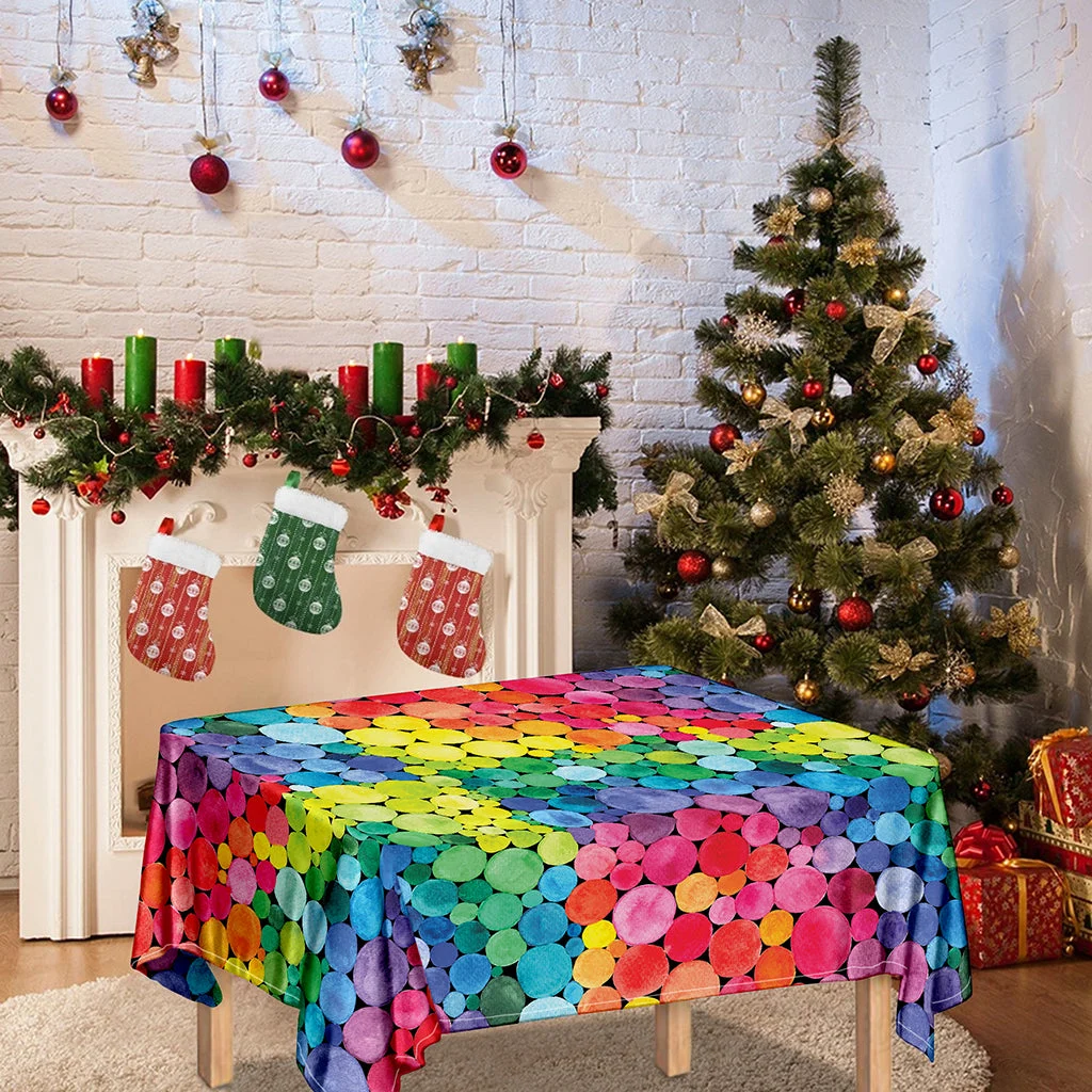 Watercolor Rainbow Pattern Print Tablecloth Kitchen Home Decor Watercolor Rainbow Pattern Print Tablecloth Kitchen Home Decor