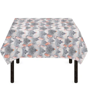 Watercolor Rat Pattern Print Tablecloth Kitchen Home Decor