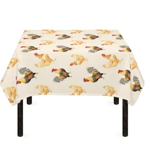 Watercolor Rooster Pattern Print Tablecloth Kitchen Home Decor