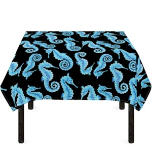 Watercolor Seahorse Pattern Print Tablecloth Kitchen Home Decor