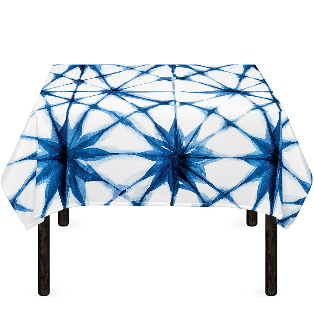 Watercolor Shibori Pattern Print Tablecloth Kitchen Home Decor Watercolor Shibori Pattern Print Tablecloth Kitchen Home Decor