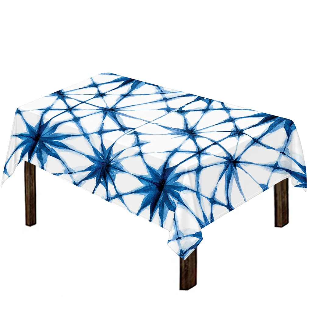 Watercolor Shibori Pattern Print Tablecloth Kitchen Home Decor Watercolor Shibori Pattern Print Tablecloth Kitchen Home Decor