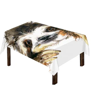 Watercolor Sloth Print Tablecloth Kitchen Home Decor
