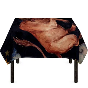 Watercolor Taurus Zodiac Sign Print Tablecloth Kitchen Home Decor
