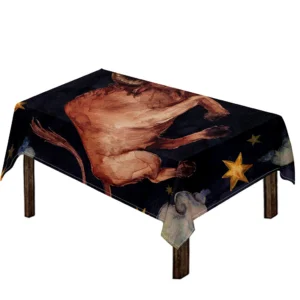 Watercolor Taurus Zodiac Sign Print Tablecloth Kitchen Home Decor