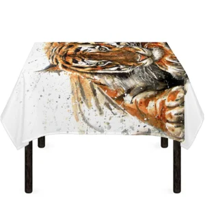 Watercolor Tiger Print Tablecloth Kitchen Home Decor