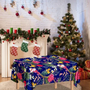 Watercolor Tropical Flower Pattern Print Tablecloth Kitchen Home Decor