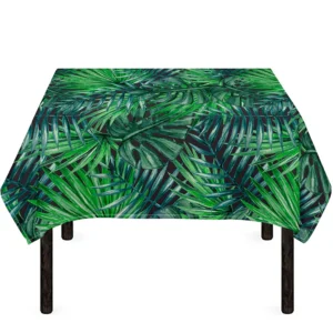 Watercolor Tropical Leaves Pattern Print Tablecloth Kitchen Home Decor