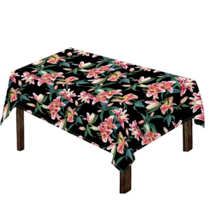 Watercolor Tropical Lily Pattern Print Tablecloth Kitchen Home Decor