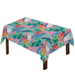 Watercolor Tropical Patchwork Print Tablecloth Kitchen Home Decor