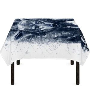 Watercolor Wolf Portrait Print Tablecloth Kitchen Home Decor