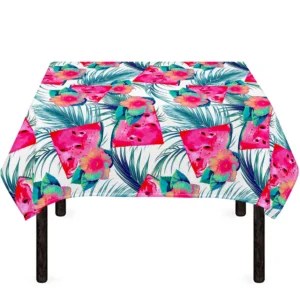 Watermelon Teal Hawaiian Pattern Print Tablecloth Kitchen Home Decor