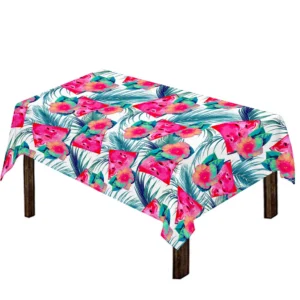 Watermelon Teal Hawaiian Pattern Print Tablecloth Kitchen Home Decor