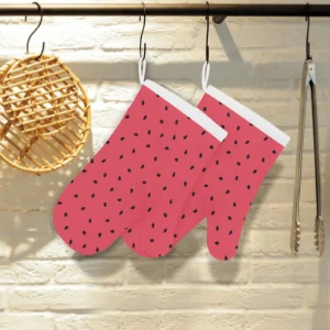 Watermelon Texture Background Heat Resistant Oven Mitts Pot Holders Set