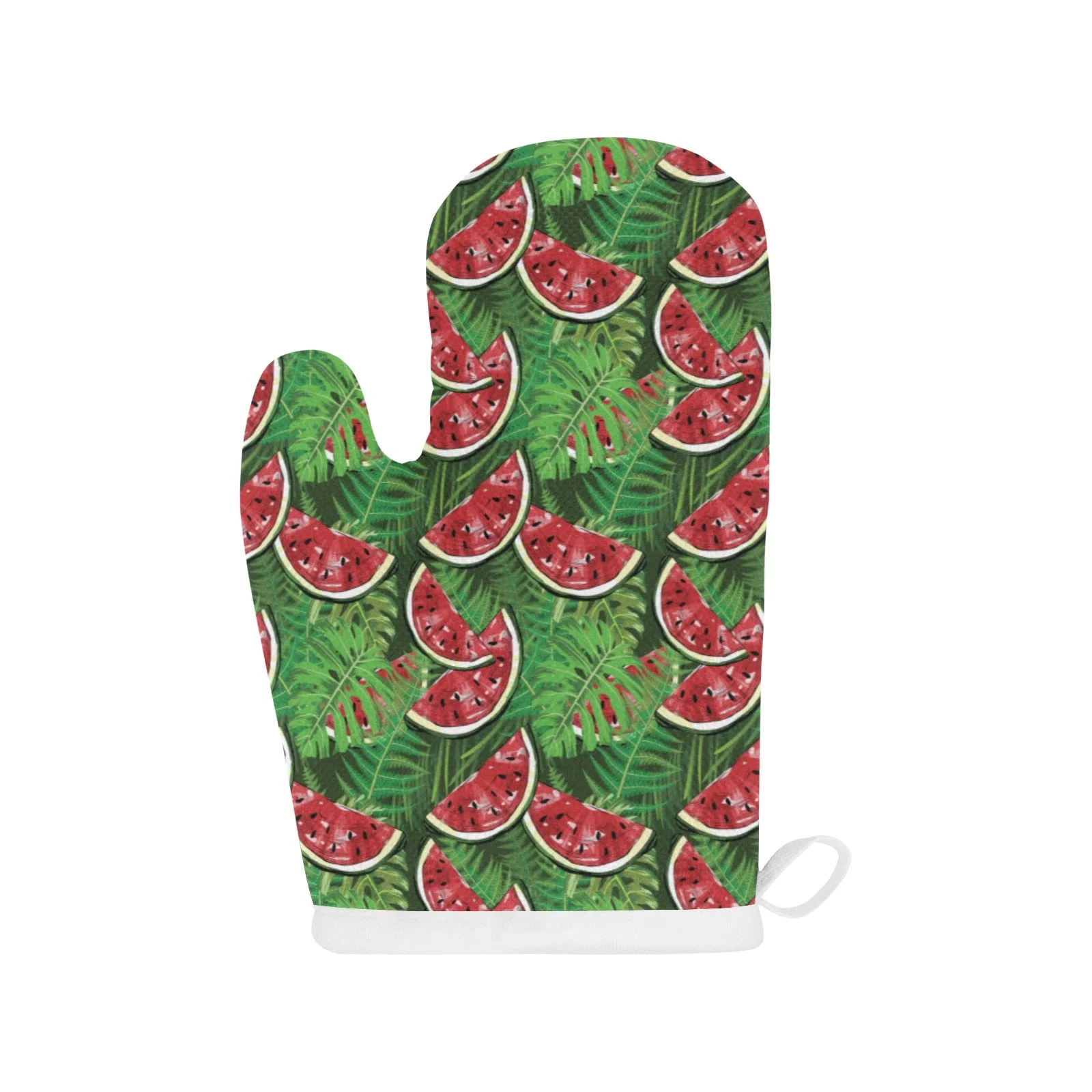 Watermelons Tropical Palm Leaves Pattern Background Heat Resistant Oven Mitts Pot Holders Set Watermelons Tropical Palm Leaves Pattern Background Heat Resistant Oven Mitts Pot Holders Set