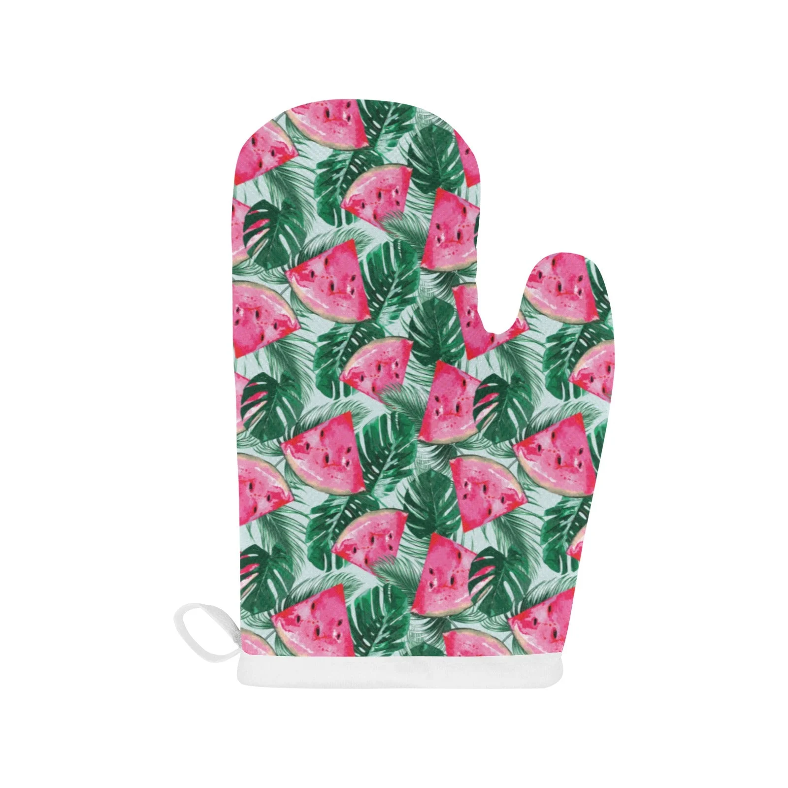 Watermelons Tropical Palm Leaves Pattern Heat Resistant Oven Mitts Pot Holders Set Watermelons Tropical Palm Leaves Pattern Heat Resistant Oven Mitts Pot Holders Set