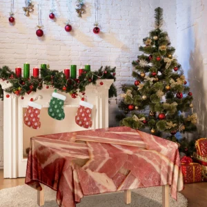 Weaving Bacon Print Tablecloth Kitchen Home Decor