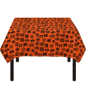 West African Adinkra Symbols Print Tablecloth Kitchen Home Decor