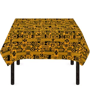 West African Adinkra Tribe Symbols Tablecloth Kitchen Home Decor
