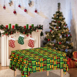West African Kente Tribal Pattern Print Tablecloth Kitchen Home Decor