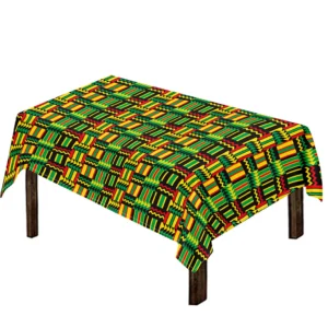 West African Kente Tribal Pattern Print Tablecloth Kitchen Home Decor