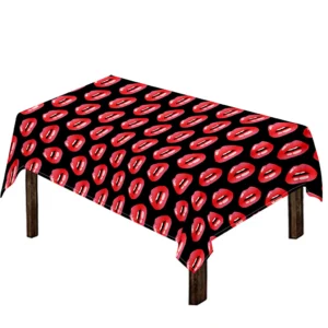 Wet Lips Pattern Print Tablecloth Kitchen Home Decor