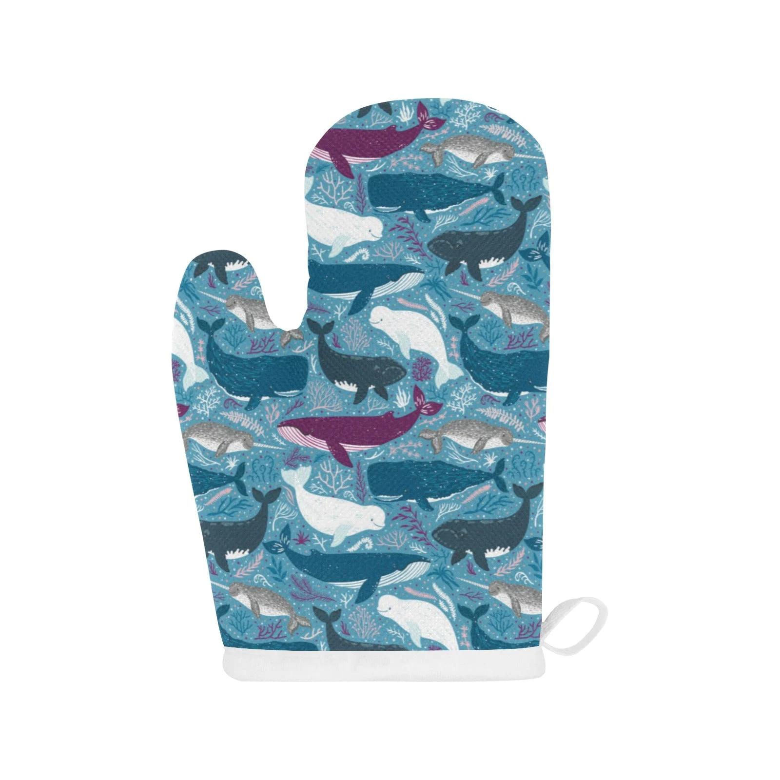 Whale Design Pattern Heat Resistant Oven Mitts Pot Holders Set Whale Design Pattern Heat Resistant Oven Mitts Pot Holders Set