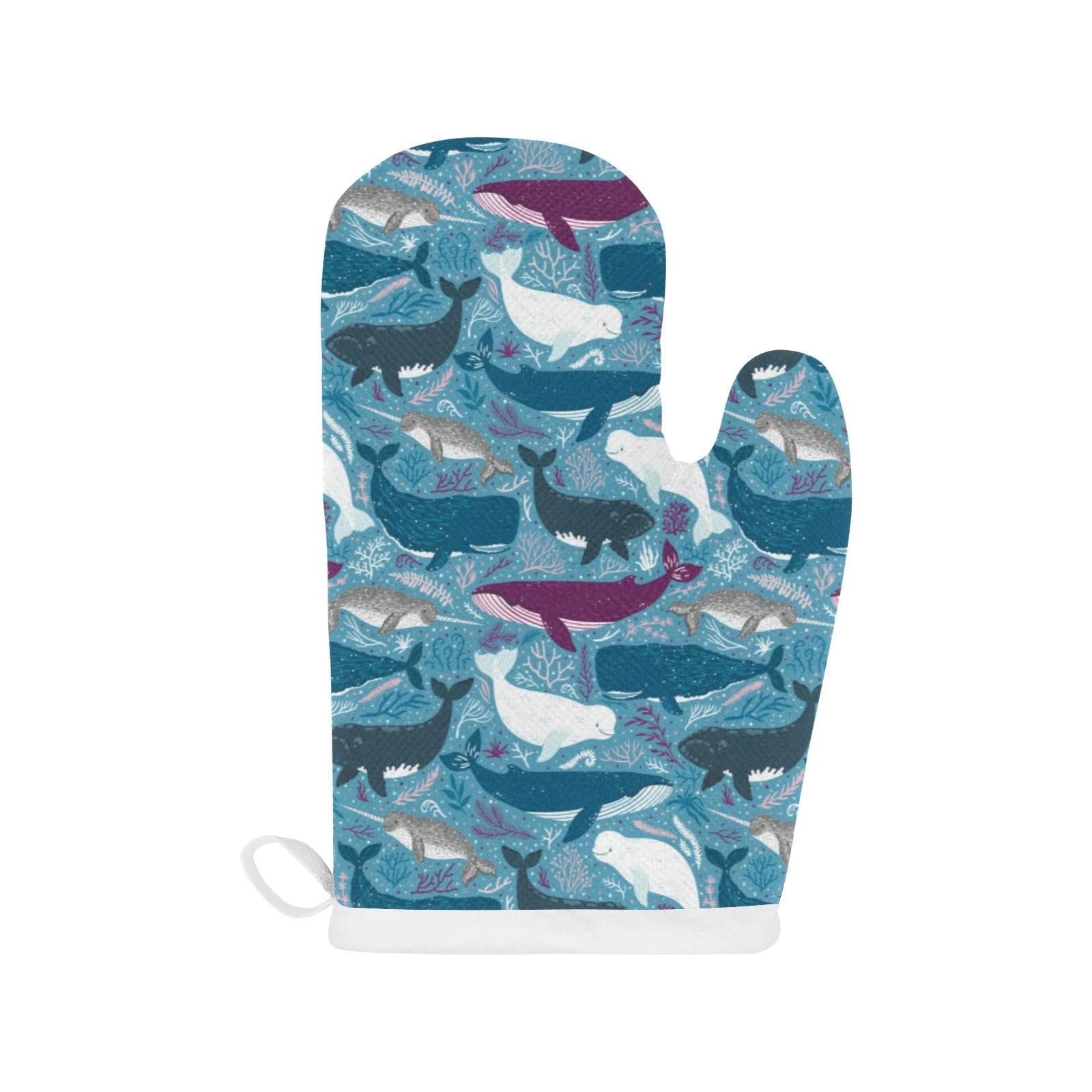 Whale Design Pattern Heat Resistant Oven Mitts Pot Holders Set Whale Design Pattern Heat Resistant Oven Mitts Pot Holders Set
