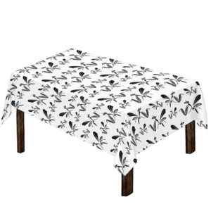 White And Black Mantis Pattern Print Tablecloth Kitchen Home Decor