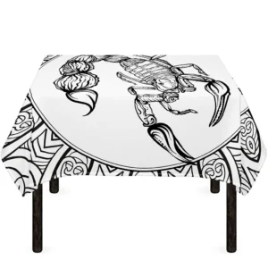 White And Black Scorpio Sign Print Tablecloth Kitchen Home Decor