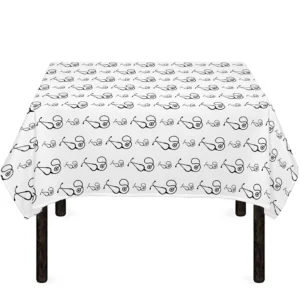 White And Black Stethoscope Print Tablecloth Kitchen Home Decor