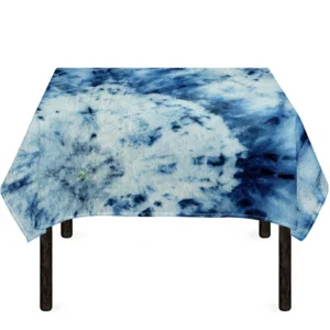 White And Blue Tie Dye Print Tablecloth Kitchen Home Decor