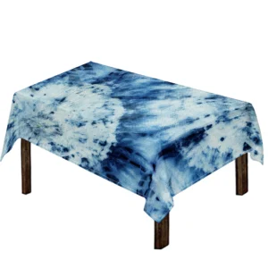 White And Blue Tie Dye Print Tablecloth Kitchen Home Decor